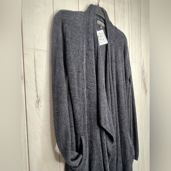 Barefoot Dreams Charcoal Open-Front Cardigan - Picture 2 of 7